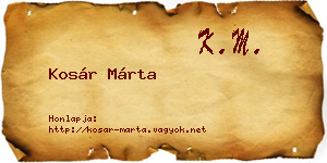 Kosár Márta névjegykártya
